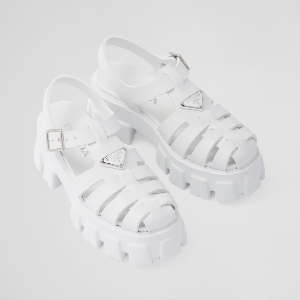 PRADA White Rubber Sandals